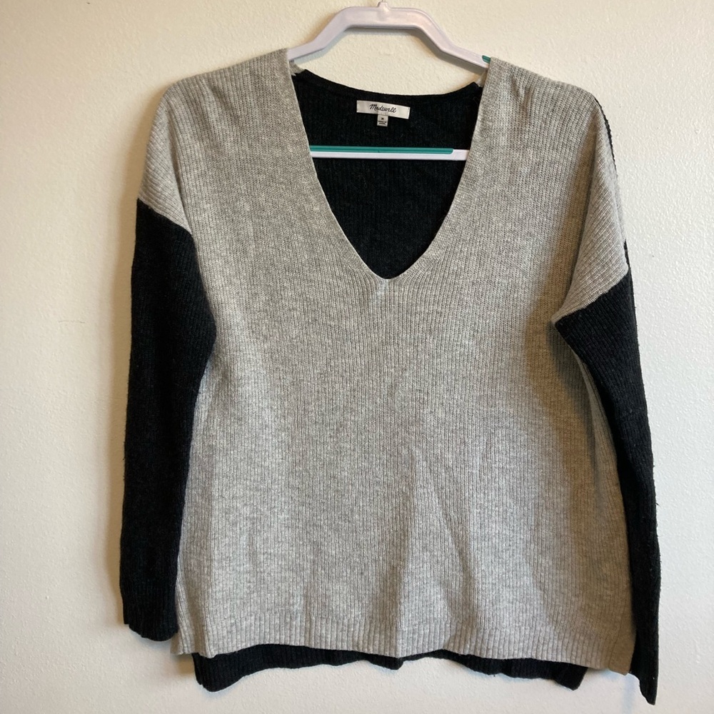 Madewell gray and black sweater
